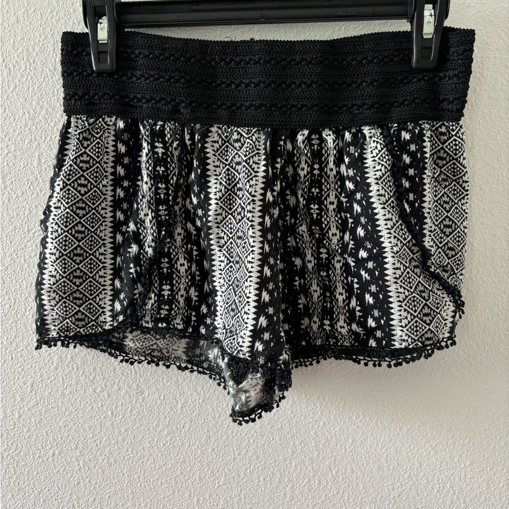 Black and white shorts
